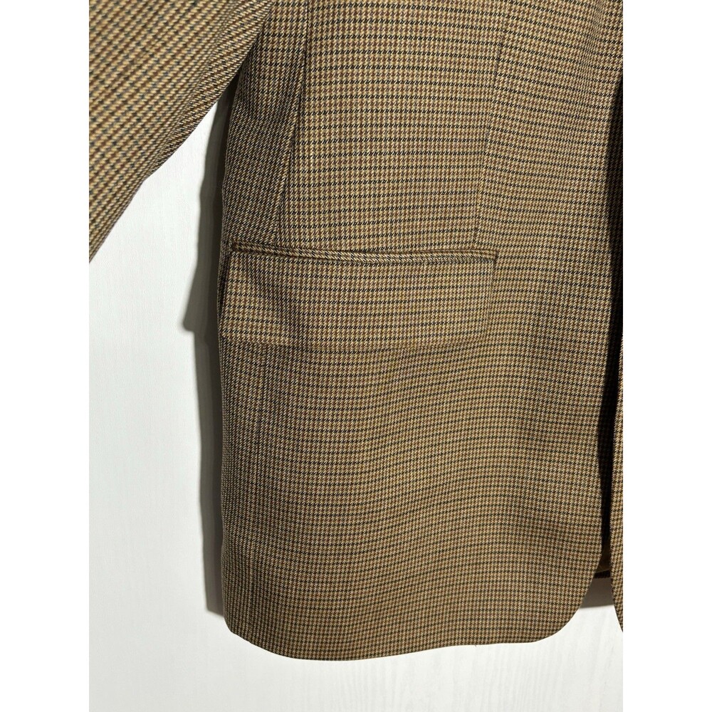 Lauren Ralph Lauren Sport Coat Blazer Mens 42R Brown Houndstooth Wool Academia - Picture 4 of 14